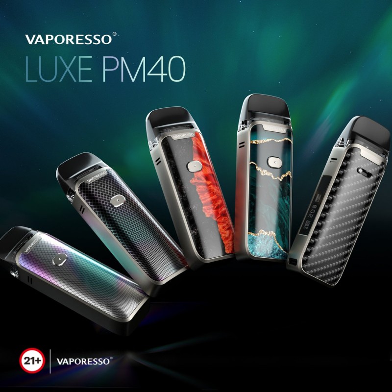 Vaporesso Luxe PM40 40W, 1800mAh bataryası ve ayarlanabilir hava akışıyla üstün performans sunar. Şık tasarımıyla her an yanınızda taşıyın.