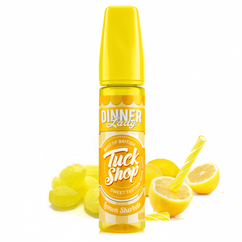 Dinner Lady Tuck Shop Lemon Sherbert 60 ml ile limonun ferahlatıcı etkisini tatlı şeker aromasıyla keşfedin. Yoğun aroma ve keyifli deneyim sizi bekliyor.