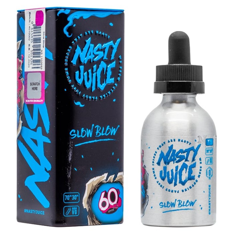 Nasty Juice 60ML Slow Blow likit ile ananas ve limon gazozunun ferahlatıcı aromasıyla keyifli bir deneyim yaşayın. Yoğun ve kalıcı lezzet sunar.