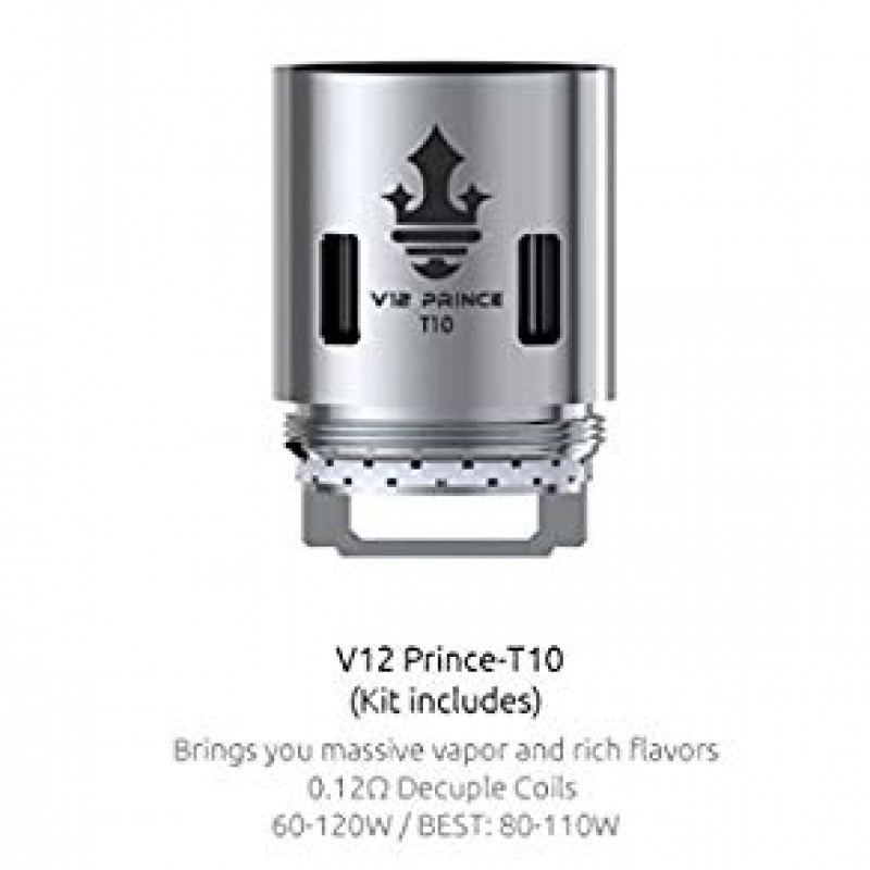 Smok V12 Prince T10 Coil ile yoğun aroma ve güçlü buhar üretimi sağlayın. Uyumlu cihazlar için ideal performans ve uzun ömür sunar.