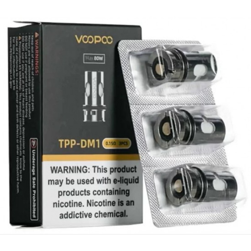 Voopoo TPP DM1 0.15 Ohm coil ile cihazınızdan maksimum aroma ve buhar verimi alın. Hızlı ısınma ve uzun ömürlü kullanım sunar.