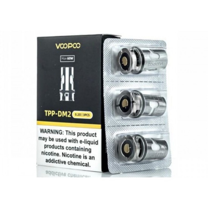 Voopoo TPP DM2 0.2 Ohm coil ile yoğun aroma ve güçlü performans deneyimi yaşayın. Uyumlu cihazlarla maksimum keyif için ideal seçim.