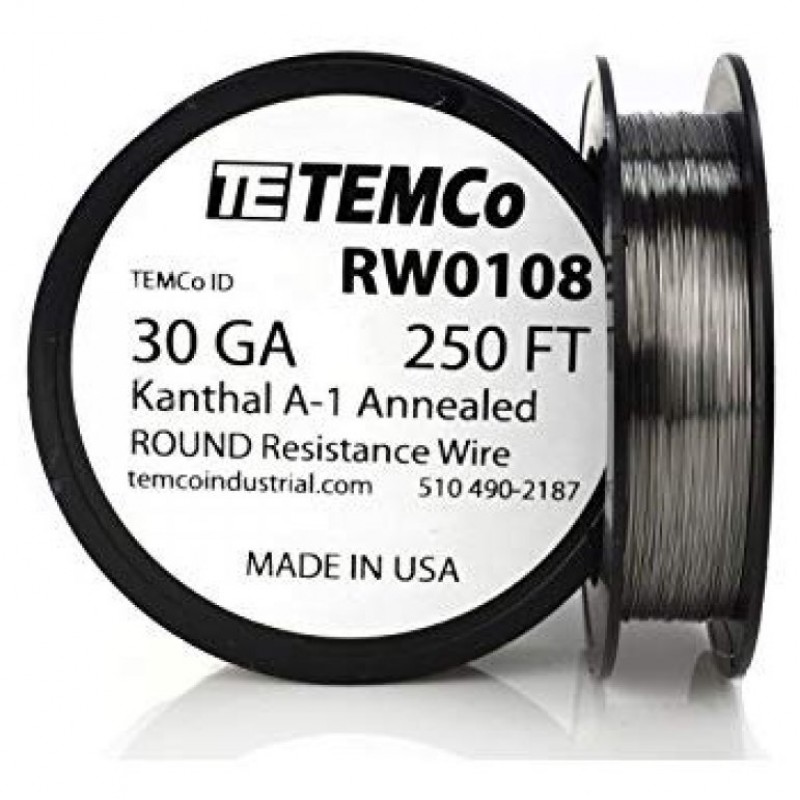 TEMCo Kanthal A1 30 GA 10 metre tel, yüksek ısı dayanımı ve uzun ömürlü yapısıyla direnç teli arayanlar için mükemmel bir seçimdir.